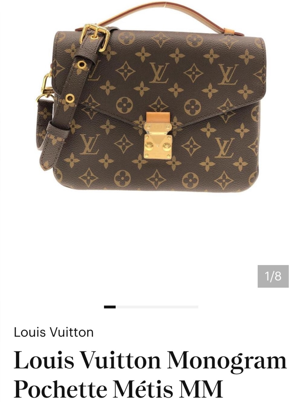 Louis Vuitton Brown Monogram Pochette Métis MM with Gold Hardware